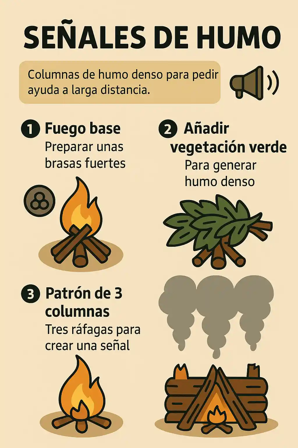 Patrones de humo para señalización