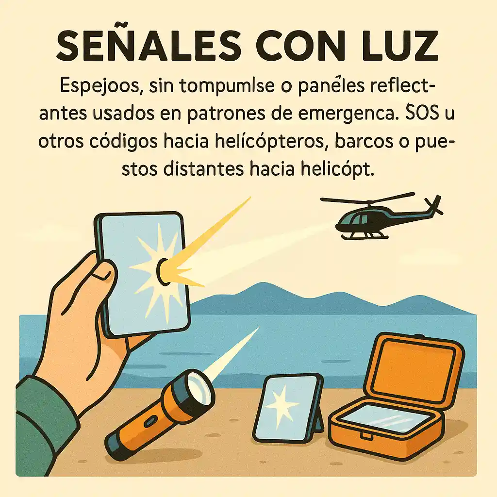 Señales con espejo o luz